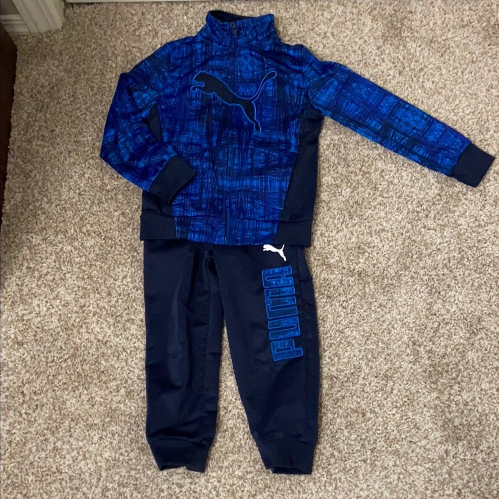 Puma Boys Blue Warmup Set